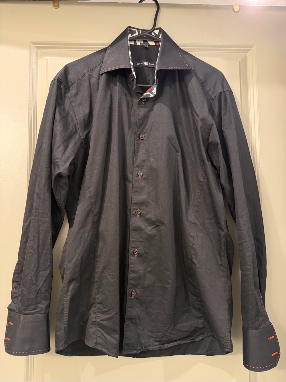 Stone Rose Men’s Black Dress Shirt Size M